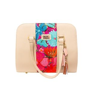 AngeLozano Camila Tan Leather Handbag